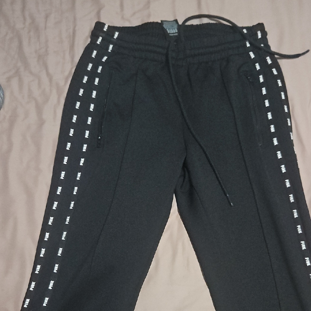 Pink Victoria Secret Active Black Joggers